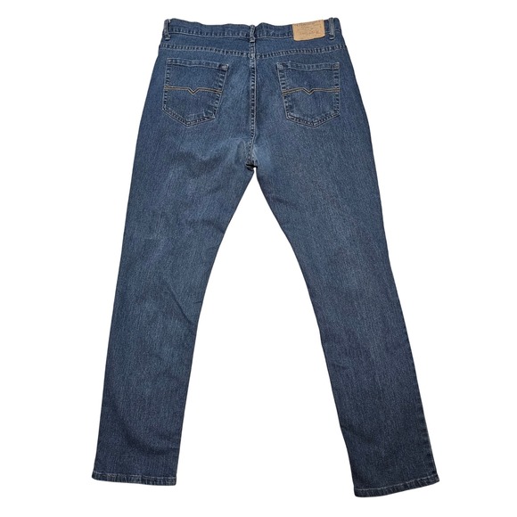 Vintage Genes Mens 36x32 Slim Fit Blue Wash Denim Jeans - Picture 2 of 8